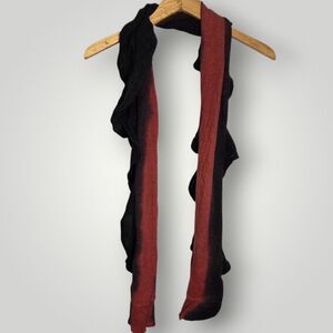 Black Orange Ombre 100% Alpaca Scarf